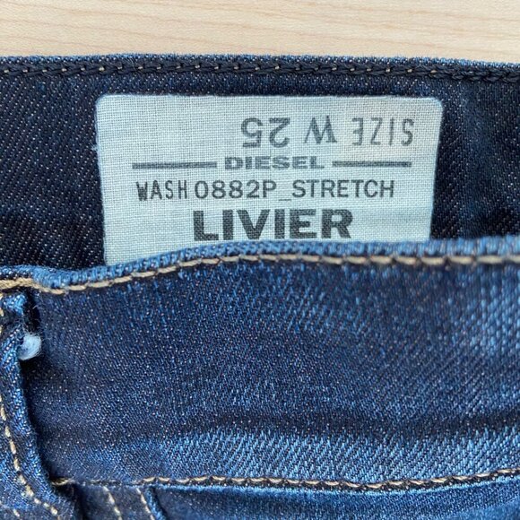 Diesel Womens Livier SS-Legging Stretch Jeans Size 25 Dark blue Wash low rise - Picture 3 of 13